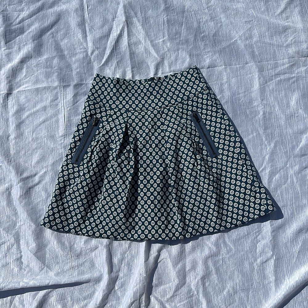 Anthropologie Women's Blue and White Skirt